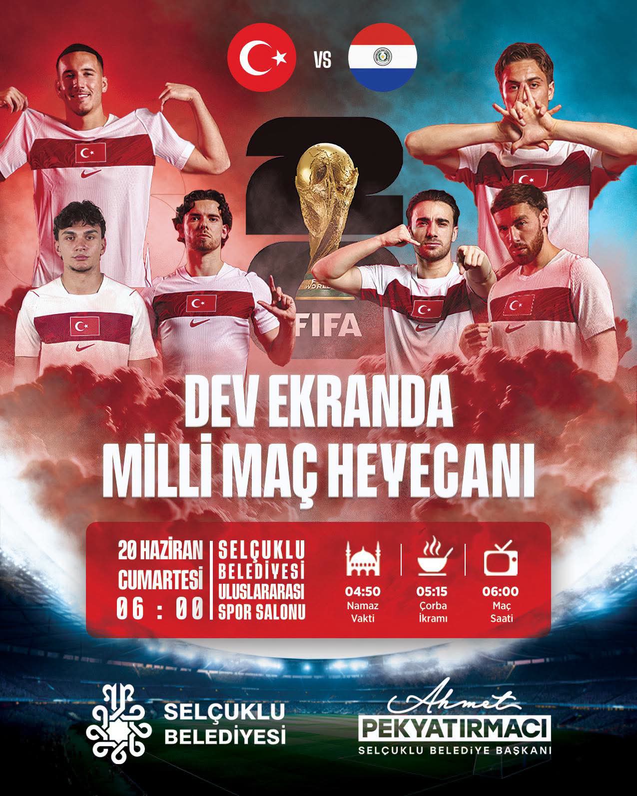 Millî Takım Heyecanı Selçuklu’da Dev Ekrana Taşınıyor