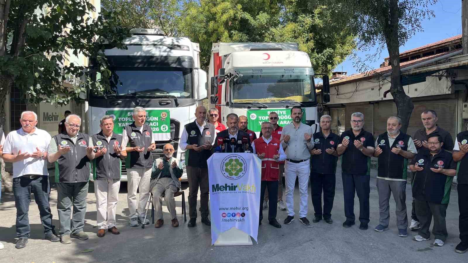Konya’dan Suriye’ye toplu düğün yardım araçları uğurlandı