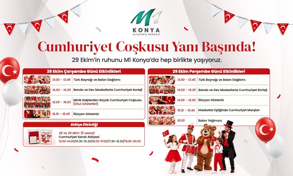 M1 Konya AVM’den Cumhuriyetin 103’üncü yılına özel kutlama